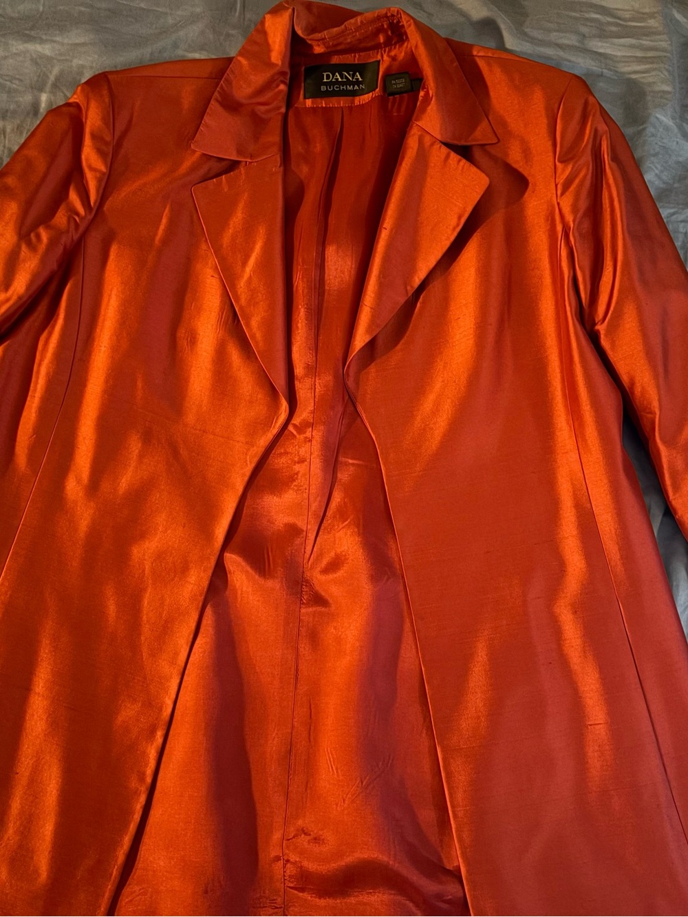 Dana Buchman Shiny Orange Satin Blazer